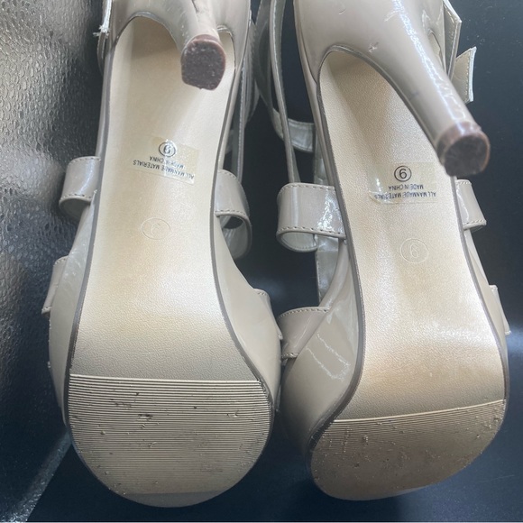 Paprika Tan size 9 open toe heels shoe with straps - Picture 2 of 12